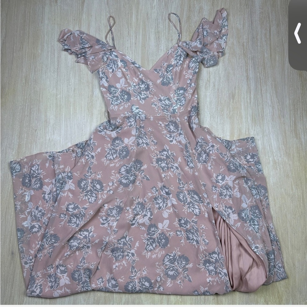 For Love and Lemons Bee Balm Floral Ruffle Lace Cut Out Maxi Dress from revolve